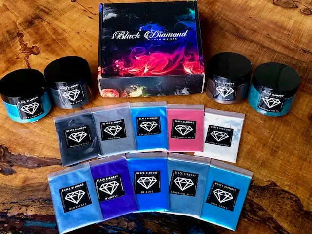 VARIETY PACK 3 (10 COLORS) powder pigment packs Black Diamond Pigments