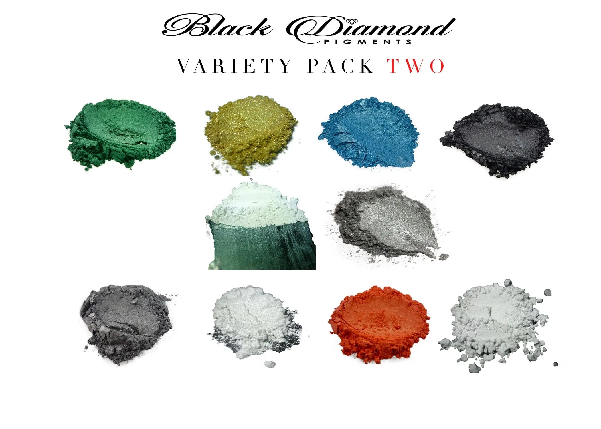 VARIETY PACK 1 (10 COLORS) powder pigment packs Black Diamond Pigments